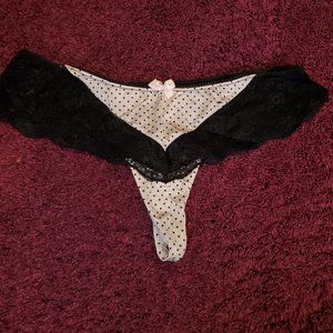 Lace and Polka Dot Thong Size 12/L